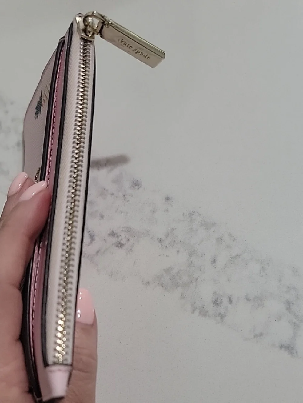 kate spade Pale Pink Pineapple Large Slim Card Holder